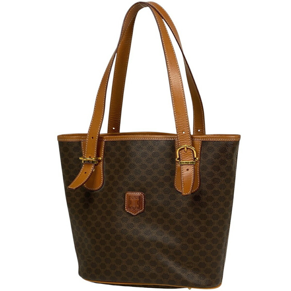 Celine Macadam tote bag shoulder bucket canvas brown